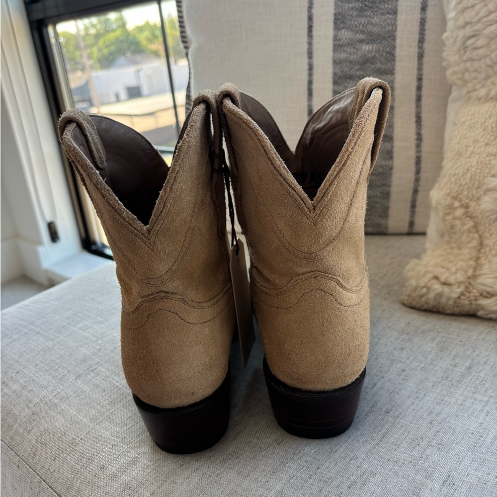 Tecovas Lucy Tan Suede Ankle Cowgirl Boots Size 9B - Picture 4 of 8